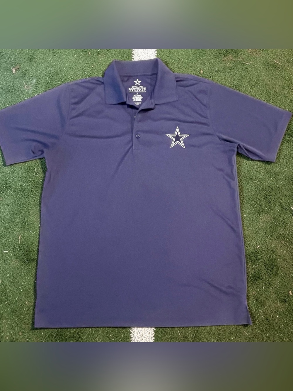 Dallas Cowboys Authentic Polo Shirt Men's L Navy BlueNFL Football Short